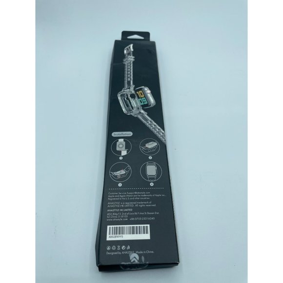 AHASTYLE Compatible with Apple Watch Clear Band Crystal Band with Rugged Bumper - Picture 6 of 7